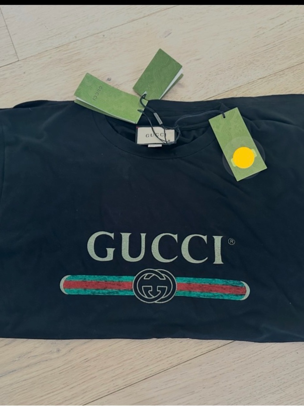 Gucci Black Logo Stripe Short Sleeve Tee